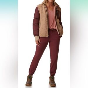 Bass Outdoor Fig Burgundy Color Elastic Waist Woven Sweatpants Size Medium